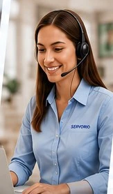 Dispatcher on a headset taking a customer call
