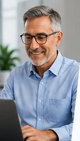 Business owner reviewing Servorio on a laptop