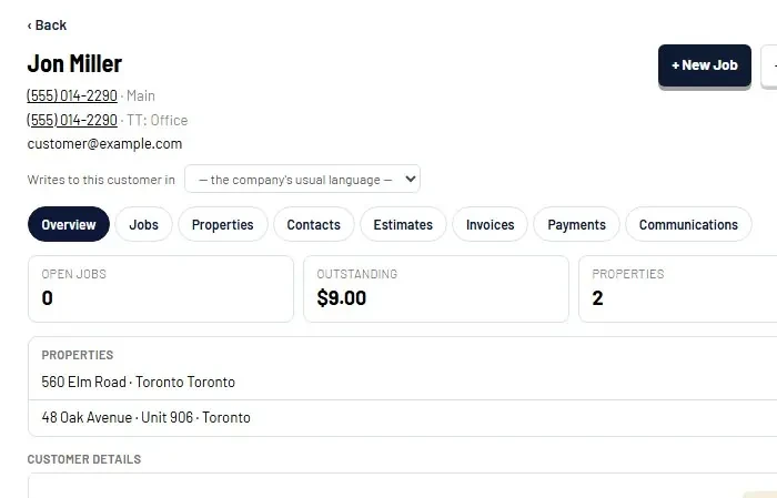 Servorio app screen: Each customer gets their own language