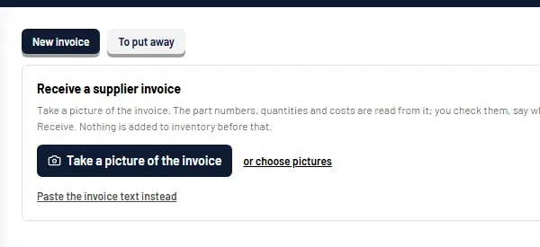 Servorio app: Receiving a supplier invoice